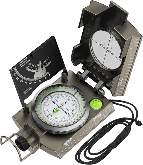 Proster IP65 Compass Hiking Survival - Lensatic Sighting Compass for Camping Navigation,