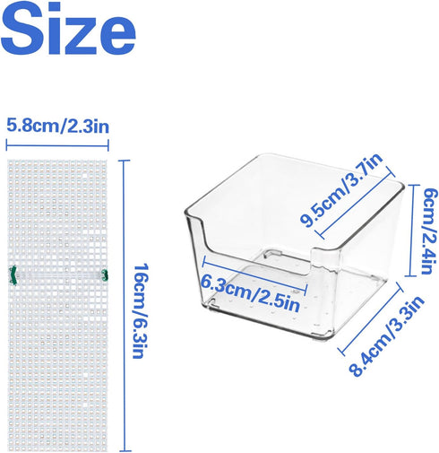 KeaJuidy 2 Pack Transparent Hermit Crab Water Tanks With Cuttable Climbing Ramp, Ideal Habitat and Toy for Small