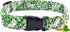 TEEMERRYCA Summer Comfortable Cotton Dog Collars, Green Leaf Print for Female Male Small Medium Large Dogs