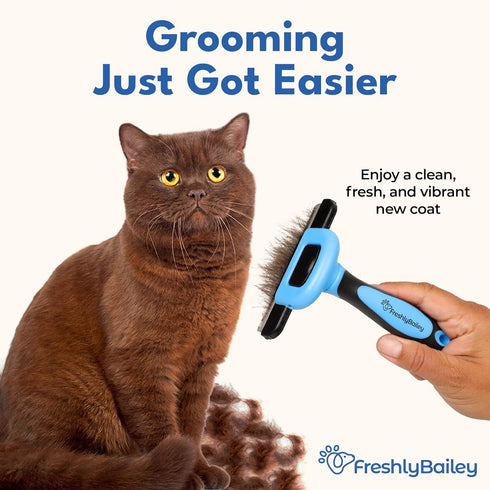 Deshedding Brush for Short Haired Dogs & Cats, Highly Effective Grooming Comb for Shedding Short Hair