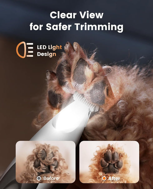 Trimmer 2-Speed Trimmer oneisall Low-Noise Dog Paw with LED Light and Upgraded Dog Paw Silver