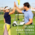 Swooflia Golf Towel with Clip - Microfiber Large Golfing Rag for Men Women, Cute Balls Clubs Pattern with 4 PCS Golf