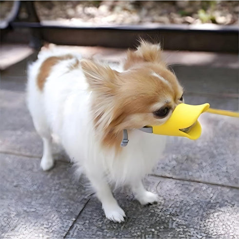 NACOCO Anti-Bite Duck Mouth Shape Dog Covers, Bite-Proof Muzzle Masks Set (Yellow, S)