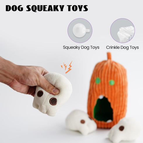 Nocciola 4 PCS Small Dog Toys, Durable Plush Toys for Small Medium Dogs, Funny Squeaky Toys for Boredom