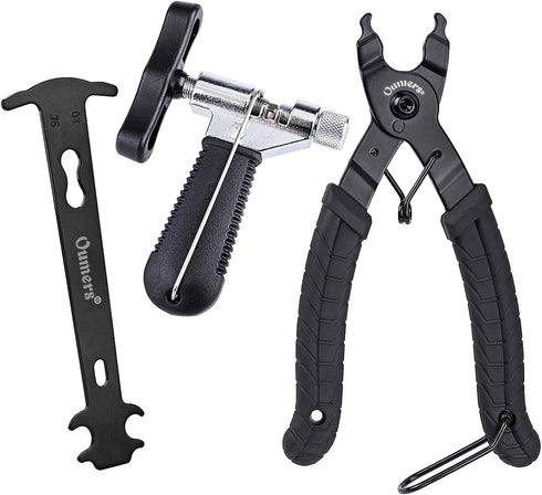 Oumers Bike Link Plier + Chain Breaker Splitter Tool + Chain Checker - Chain Cutter Connector Wear Indicator