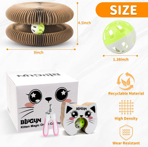 1Pack 1Pack Kitty Curls Cat Accordion Physical Exercise for Indoor Cats Toy Magic Organ Thickened Kitty Head Organ