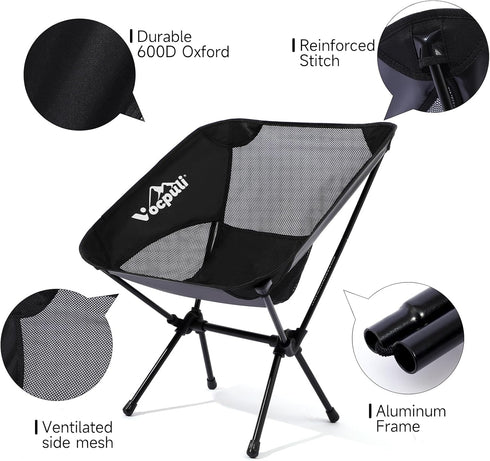 Backpacking 330 lbs -1pack Camping Chair, Lightweight Folding Hiking Chair, Compact Portable CapacityGifts for Men