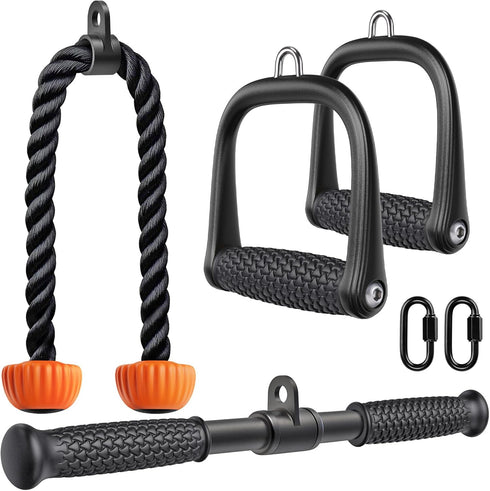 SELEWARE Triceps LAT Pulldown Attachments with Non-Slip Soft Rubber Grip for Home Gym Workout Cable Machine