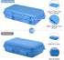 Waterproof Airtight Plastic Container, Dry Storage Box with 2 U Shape Buckle for Fishing, Camping, Hiking (L-Blue)
