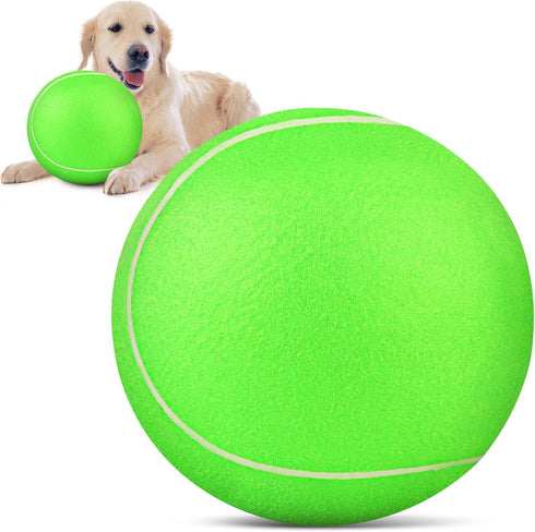 Giant Large Tennis Ball for Dogs: 9.5" Big Ball for Outdoor Play, Green Dog Tennis Ball