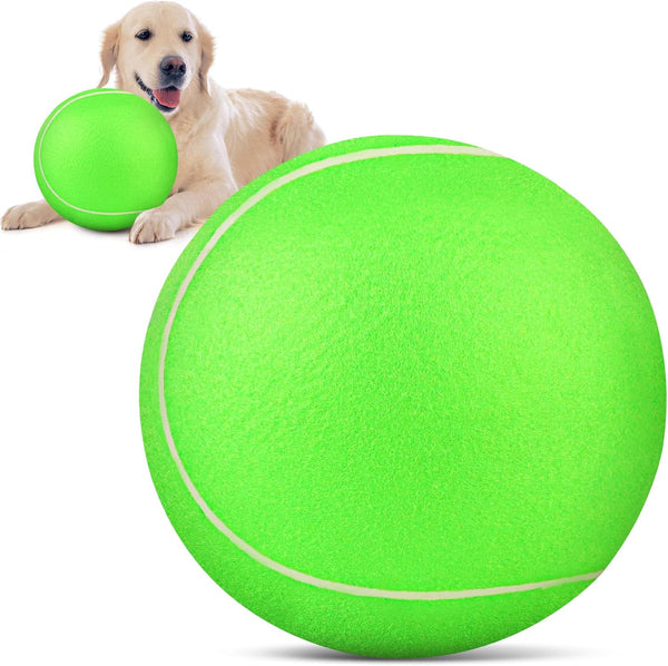 Giant Large Tennis Ball for Dogs: 9.5" Big Ball for Outdoor Play, Green Dog Tennis Ball