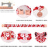 DOGWONG Christmas Dog Collar with Sailor Bow, Red Santa claus Dog Collar Soft Durable Adjustable Cotton Puppy Collar for Small Medium Large Dog