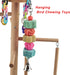 2 Pack Trimmer Chinchilla Parakeets Parrot Chewing Toy, Bird Beak Grinding Stone Lava Calcium Blocks, Hanging Bird Cage