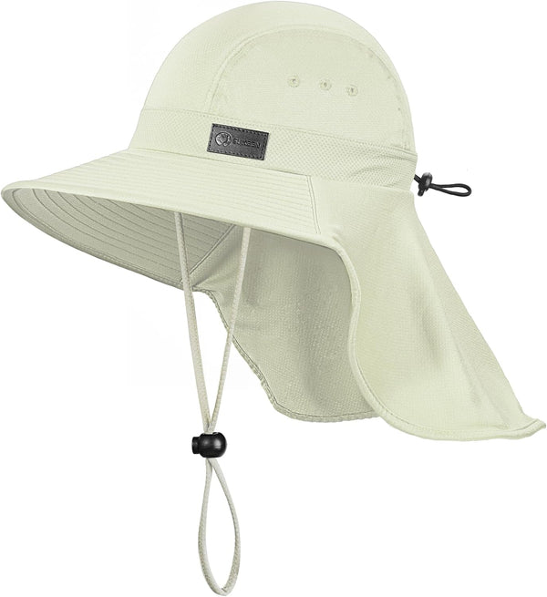 Sukeen Cooling Sun Hat for Men and Women, UPF50+ Wide Brim Fishing Hat with Neck Flap, Adjustable Bucket Hat