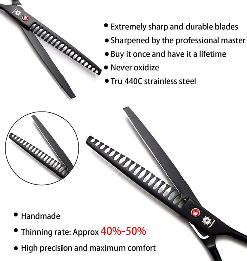 Dream Reach Professional 7.0'' Dog Grooming Scissors, Chunker Scissors for Pet Hair Trimming