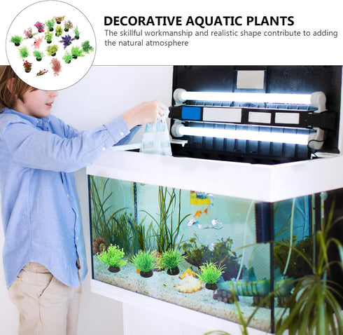 PATKAW Terrarium Plants, 20pcs Miniature Aquarium Plants for Micro Landscape Bonsai Decorations