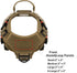 ICEFANG Tactical Dog Harness with 4X Metal Buckle, Working Dog MOLLE K9 Vest, Adjustable No Pulling Harness (M, Brown)