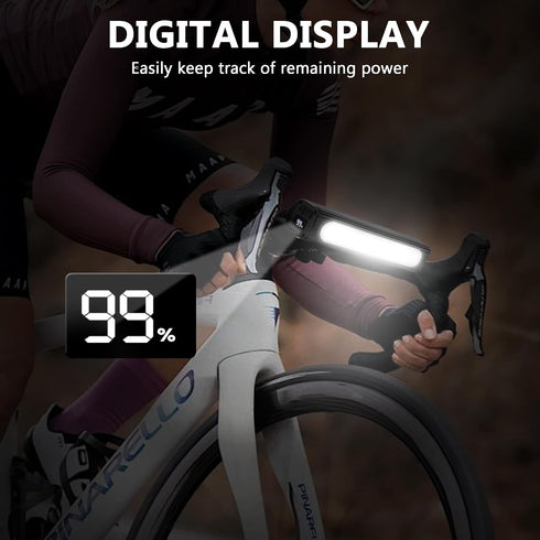 Heeykeey Riding,1500 Lights,IPX6 Bike Lights for Night Lumens High&Low Beam Front Light, OLED Display USB-C