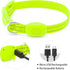 Light Up Dog Collar for Small Dogs - Vizpet XS Adjustable Nylon USB Rechargeable Safety Collar for Cats Dogs (Green)