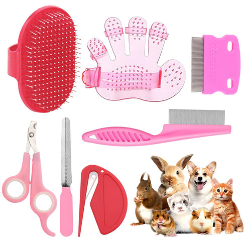 Rabbit Grooming Kit Bunny Grooming Kit with Shedding Brush, Nail Clippers &