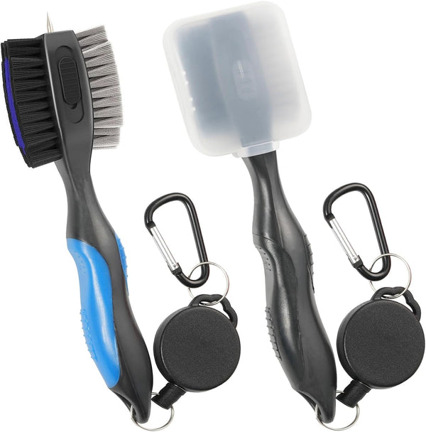 Golf Club Brushes, Cleaning Tool with Retractable Cleaning Nails, Oversize Double Brush Head