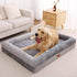XL Dog Bed - Orthopedic Washable with Removable Cover - Grey Waterproof Extra Large Dog Bed