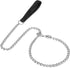 Metal Chain Heavy Duty Dog Leash, Chew Proof with Soft Handle for Over 50 lbs Large Pets - 4 ft. x 4.0 mm Black