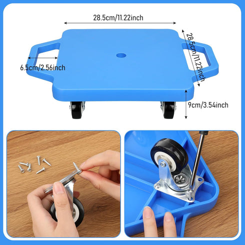 3 11 11 inch Jerify Pieces Sports Scooter Board Bulk with Handles Gym Floor Scooter for Kids Children Plastic Roller