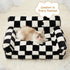 BFPETHOME Cat & Dog Couch Bed, Cute Checkered Pet Sofa for Small Pets, Non-Slip Bottom, Washable Cover (Black&White)