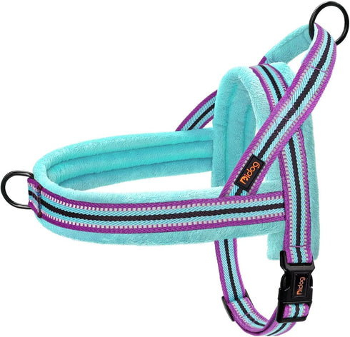 Didog Soft Flannel Padded Dog Vest Harness, No Pull Reflective Strap for Training Walking (XS:Chest 15-18")