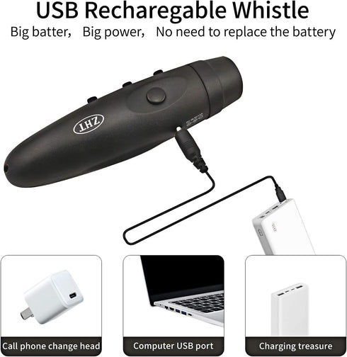 ZHT Electronic Whistles for Referees, USB Charging, 3 Tone High Volume Emergency Whistle for Coaches, Teachers, Outdoor