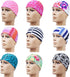 Quality Yes 3Pack Pure Colorful Polyester Cloth Fabric Bathing Caps - Swimming Hats for Water Sports (2 Pure + 1