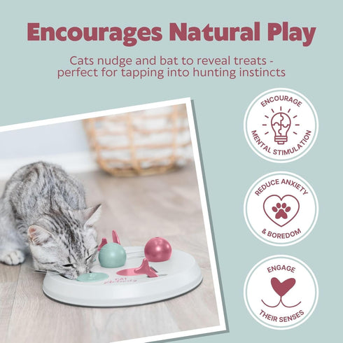 4-Module 9 9 2.5 Trixie Cat Activity Flip Board Treat Puzzle Enrichment Toy for Mental Stimulation & Slow Feeding