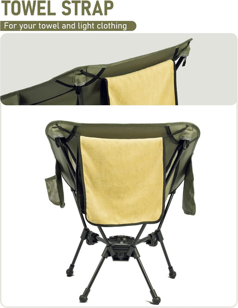 WildCall Compact Folding Beach Chair with Anti-Sink Feet