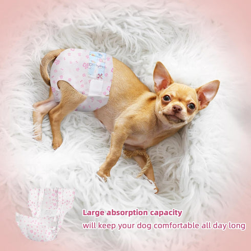 FUNLIYING 90 Count 16-22 Disposable Dog Diapers Female Doggie Diapers for Female Dogs (Waist in XL) Super Absorbent
