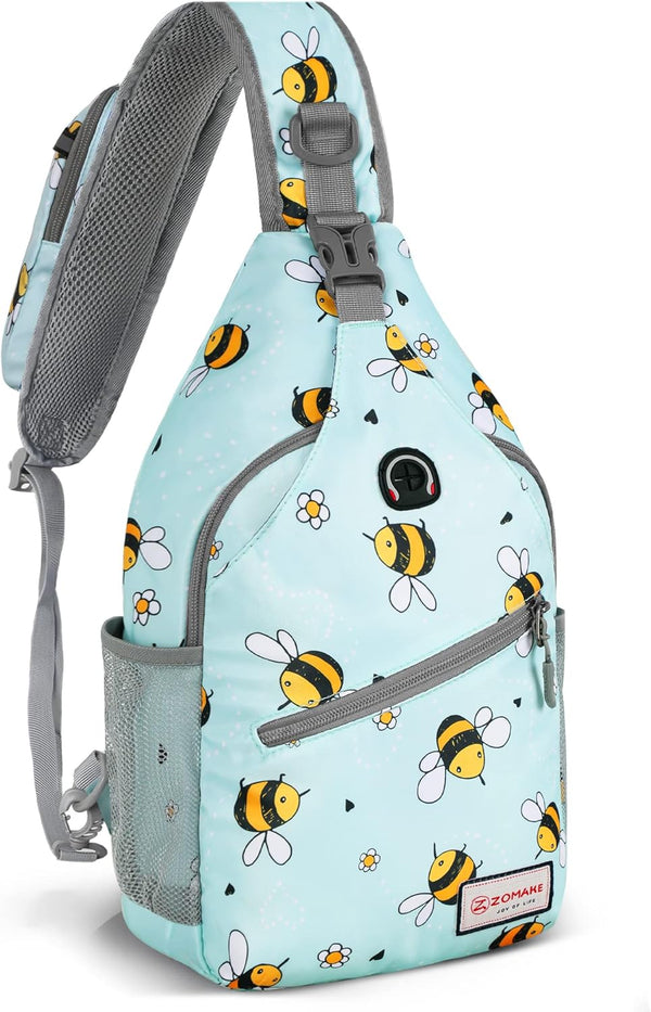 ZOMAKE Sling Bag,Small Crossbody Sling Backpack,Water Resistant Shoulder Daypack for Travel,Anti Thief