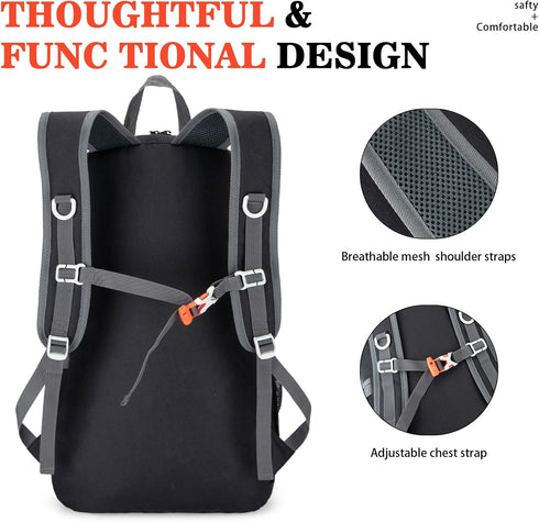 Hiking Backpack, Large 35L Travel Backpacks for Men Women - Water Resistant Ultra Lightweight Packable Camping Daypack