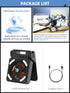 Smiling Shark Camping Fan with LED Lantern, 12000 mAh Solar Rechargeable Portable 90° Foldable Camp Fan