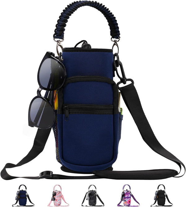 AceTreker 32/40/64/87/128 oz Water Bottle Carrier Bag, Neoprene Water Bottle Sleeve with