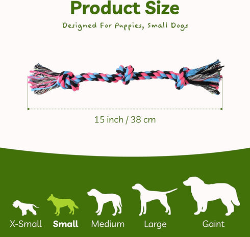 SHARLOVY Puppy Rope Toy - Dog Rope Toy for Small Dogs, Cotton Interactive Tug of War Chew Toy for Puppies