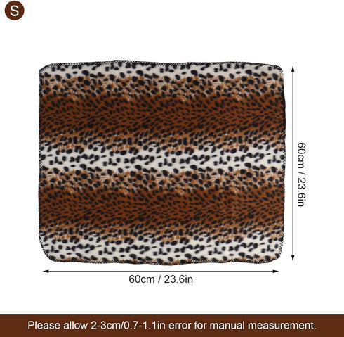 Fleece Pet Blanket, Warm and Comfortable Kennel Blanket for Camping, Travel, and Beach (Leopard Print, S)