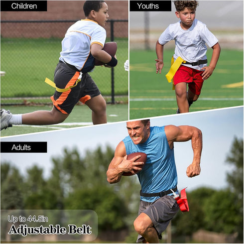 Flag Football Belt, 2/4/10/14pcs Adjustable Flag Football Belt with Belt and Flags, for Youths, Adults