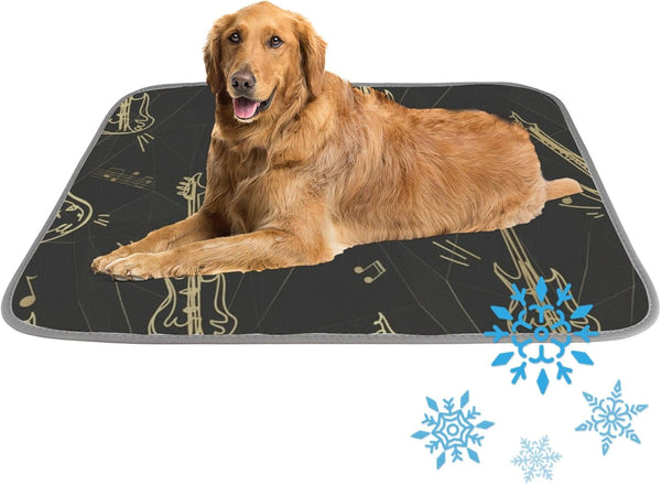 Generic Dog Cooling Blanket Ice Silk Rabbit Mat Gold Bass Guitar Cooling Pad