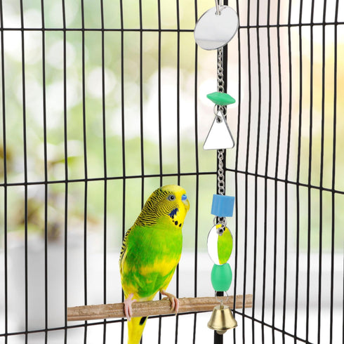 Hypeety Pet Bird Mirror with Bell, Interactive Toy for Parrots, Macaws, African Greys, Budgies, Cockatoos, Lovebirds
