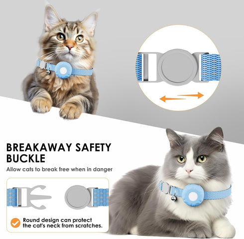 HONGTOP H Cat GPS Tracker, Waterproof Pet GPS Tracker for Cats, Cat Tracker Collar with Safety Elastic Buckle, Works