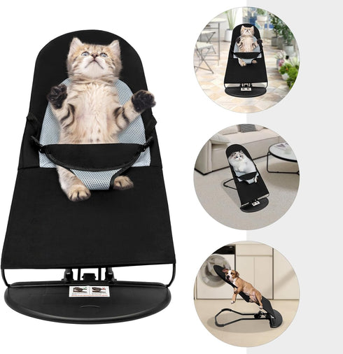 SHIPUNAYE 33 Lbs Pet Rocking Chair, Portable Foldable Pet Rocker Bed, Adjustable Height Removable Multi Color Pets Sofa
