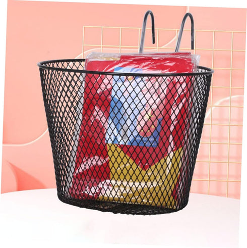 Toddmomy Electric Mountain Bike Metal Container, Scooter for Kids E Bike Accessories, Front Basket for Riding