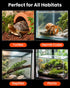 MQ Reptile Terrarium Heat Pad with LCD Digital Aquarium Thermometer, 5.5 x 6in Power Adjustment Heater Mat