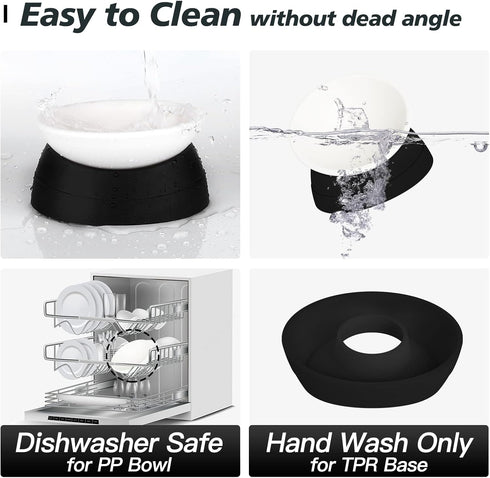 Adjustable Elevated Cat Food Bowl - Anti-Slip, Thickened Plastic Dish for Indoor Cats, 17 Oz