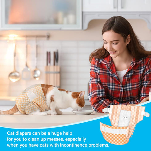 24pcs Pet Soft Disposable Cat Diapers - Female Dog Diapers for Cats & Dogs in Heat Period or Urine Incontinence, Doggie